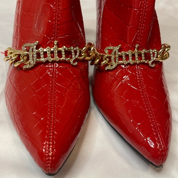 Juicy Couture Tommi Red with Gold chain ankle heel - Picture 5 of 14